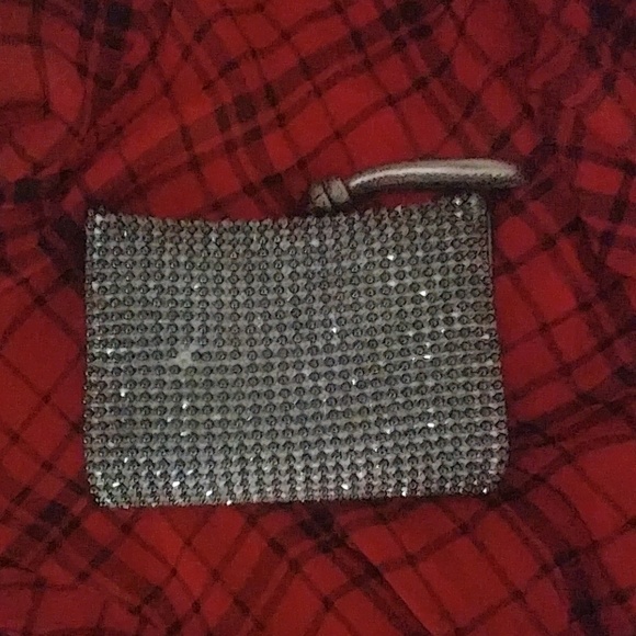 Giorgio Armani Silver Leather Beaded Magnetic Bag - Picture 8 of 8